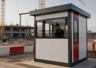 Poste de sécurité modulaire pour contrôle d’accès sur chantier au Maroc